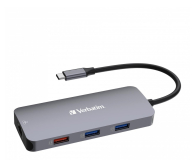 VERBATIM USB-C - 2xUSB 3.2, 2xUSB-C, HDMI, RJ45, SD, microSD 32152 - 1236398 - zdjęcie 1